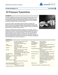 Thumbnail of document Data Sheet - SV Pressure Transmitter